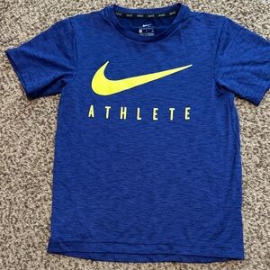 Nike Kids Blue and Yellow Athlete Tee